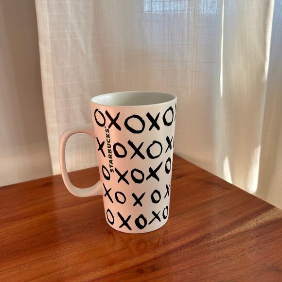 2015 Starbucks XOXO Tall Mug Hugs & Kisses Green Dot Ceramic Coffee Cup 16 oz - Picture 3 of 9